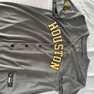 Nike Gray and Gold Houston Men's Jersey